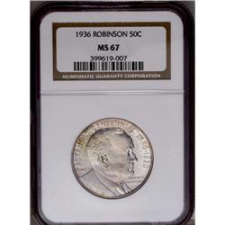 1936 50C Robinson MS67 NGC. Pastel lemon, jade-green, 1936[50C] Robinson MS67 NGC.
