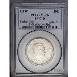 1947-D 50C Booker T. Washington MS66 PCGS. An impressi 1947-D[50C] Booker T. Washington MS66 PCGS.