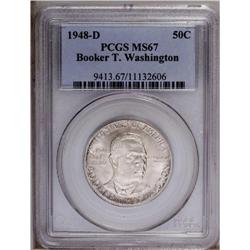 1948-D 50C Booker T. Washington MS67 PCGS. Fully struc 1948-D[50C] Booker T. Washington MS67 PCGS.