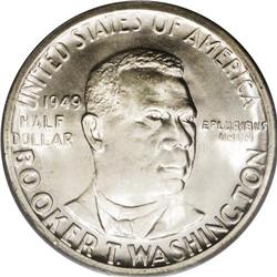 1949-S 50C Booker T. Washington MS67 PCGS. Brilliant a 1949-S[50C] Booker T. Washington MS67 PCGS.
