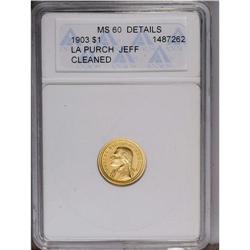 1903 G$1 Louisiana Purchase/Jefferson--Cleaned--ANACS. 1903[G$1] Louisiana Purchase/Jefferson--Clean