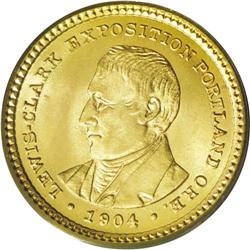 1904 G$1 Lewis and Clark MS64 PCGS. A bright, lustrous 1904[G$1] Lewis and Clark MS64 PCGS.