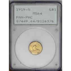 1915-S G$1 Panama-Pacific Gold Dollar MS64 PCGS. Prett 1915-S[G$1] Panama-Pacific Gold Dollar MS64 P