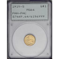 1915-S G$1 Panama-Pacific Gold Dollar MS64 PCGS. This 1915-S[G$1] Panama-Pacific Gold Dollar MS64 PC