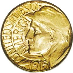 1915-S G$1 Panama-Pacific Gold Dollar MS66 PCGS. A cle 1915-S[G$1] Panama-Pacific Gold Dollar MS66 P
