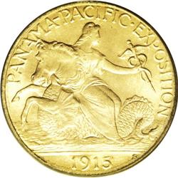 1915-S $2 1/2 Panama-Pacific Quarter Eagle MS66 PCGS. 1915-S[$2 1/2] Panama-Pacific Quarter Eagle MS