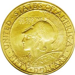 1915-S $50 Panama-Pacific 50 Dollar Round MS62 NGC. On 1915-S[$50] Panama-Pacific 50 Dollar Round MS