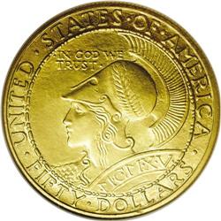 1915-S $50 Panama-Pacific 50 Dollar Round MS65 NGC. Th 1915-S[$50] Panama-Pacific 50 Dollar Round MS