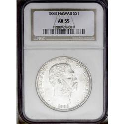 1883 S$1 Hawaii Dollar AU55 NGC. A pleasing light gray 1883[img border='0' src='http://www.heritagec