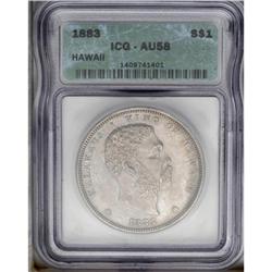 1883 S$1 Hawaii Dollar AU58 ICG. A sharply struck exam 1883[img border='0' src='http://www.heritagec