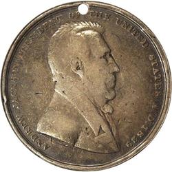 1829 MS Andrew Jackson Indian Peace Medal VF25 NGC. Si 1829 Andrew Jackson Indian Peace Medal VF25 N