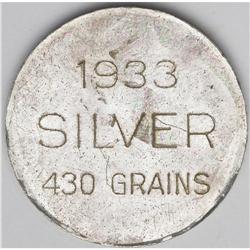 1933 Pedley-Ryan Dollar AU50 Cleaned, Uncertified. HK-8 1933 Pedley-Ryan Dollar AU50 Cleaned, Uncert