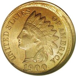 1900 1C Indian Cent--Broadstruck--MS64 Red and Brown N 1900[1C] Indian Cent--Broadstruck--MS64 Red a