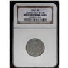 Image 1 : 1865 2C --Curved Clip at 7 o''clock--MS64 Brown NGC. Th 1865[2C] Two Cent Piece--Curved Clip at 7 o'