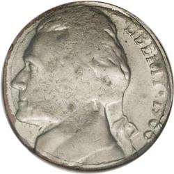 1966 5C Jefferson Nickel--Struck on a Dime Planchet--M 1966[5C] Jefferson Nickel--Struck on a Dime P