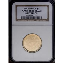 Undated $1 Sacagawea Blank Dollar Planchet NGC. 8.0 Gr Undated[$1] Sacagawea Blank Dollar Planchet N