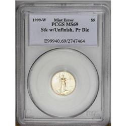 1999-W G$5 Tenth-Ounce Gold Eagle--Struck with Unfinis 1999-W[G$5] Tenth-Ounce Gold Eagle--Struck wi
