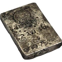 Uncertified San Francisco Mint Silver Ingot. A cast sil Uncertified San Francisco Mint Silver Ingot.