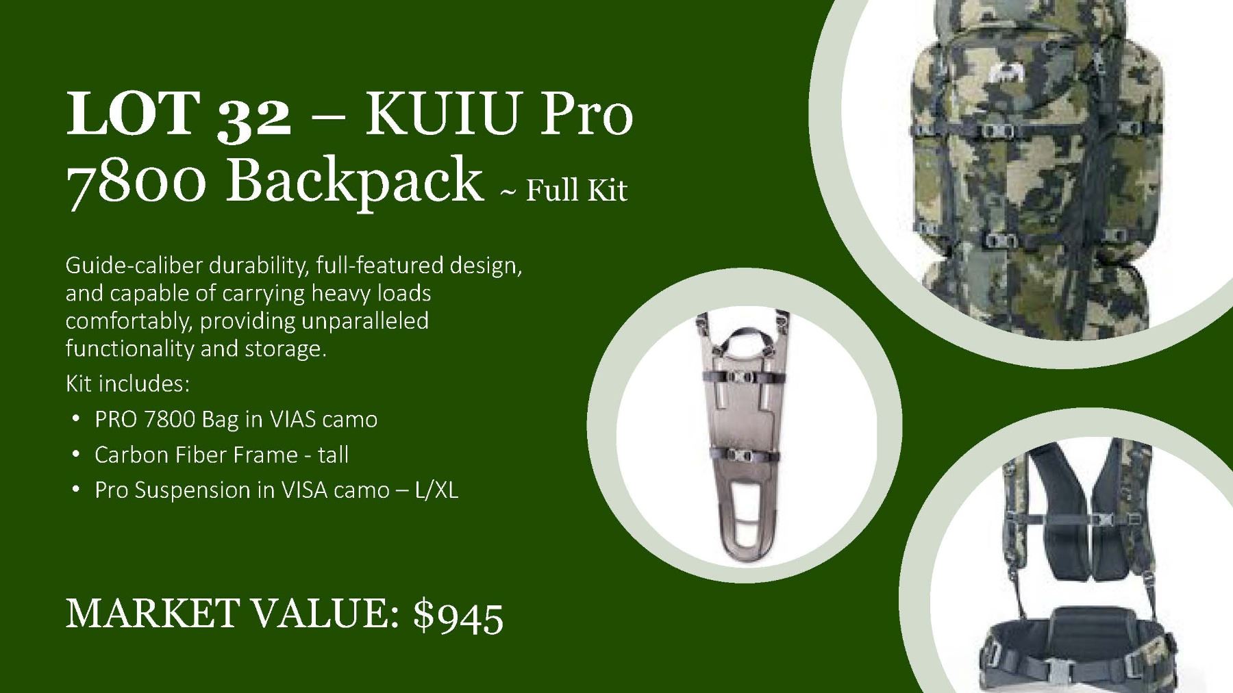 KUIU Pro 7800 pack with frame and suspension