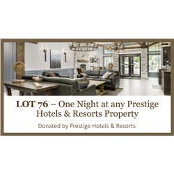 1 night stay  at any Prestige property