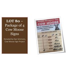 Package of 4 Cow Moose project signs