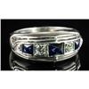 Natural Blue Sapphires & Diamond Platinum Ladies Ring