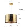Image 3 : Mid-Century Modern Retro-Style Gold Pendant Light