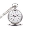 Vintage-style Silver Metal Quartz Pocket Watch