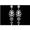 Image 1 : Rhodium Plated Clear Crystal Rhinestone Chandelier Drop Dangle Earrings