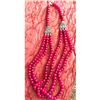 Image 1 : Natural Ruby Gemstone Beads Triple Stand Necklace