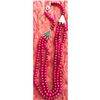 Image 3 : Natural Ruby Gemstone Beads Triple Stand Necklace