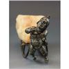 Image 9 : Antique c1900 German Silver Plate Figure Gnome Pulling Sled & Rose Quartz Crystal