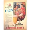 Image 1 : c.1960 Mid-century Indiana Brewery Drewrys Beer Ad