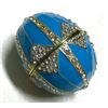 Image 1 : Light Blue Enamel & Crystal Jewel, Trinket Box Egg
