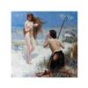 Image 1 : After Hacker, Oil on Canvas Painting, The Sea Maiden, Mermaid & Shepherd