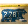 Image 1 : 1972 NORTHWEST TERRITORIES LICENSE PLATE 2-281