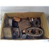 ASSORTMENT OF OLD PHONE PARTS, COILS, ETC.