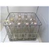 12 MILK BOTTLES WITH HOLDER