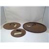 3 OLD CAST IRON LIDS - 14