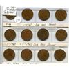 Image 1 : SET OF 12 GREAT BRITAIN LARGE ONE PENNY 5X 1964/3X 1965/66/3X 67