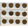 Image 2 : SET OF 12 GREAT BRITAIN LARGE ONE PENNY 5X 1964/3X 1965/66/3X 67