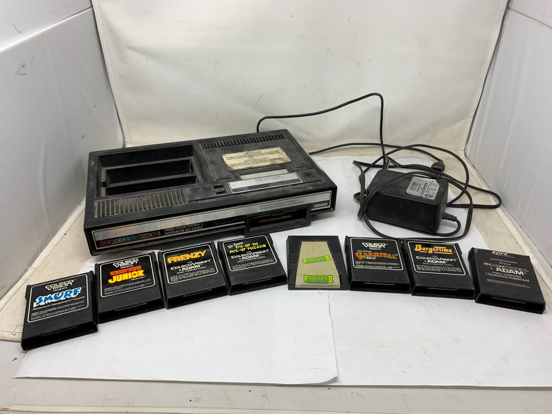COLECO VISION VIDEO GAME SYSTEM WITH 8 GAMES Schmalz Auctions