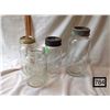 Image 1 : LOT OF 4 CANNING JARS. JEWEL/ CANADIAN JEWEL/ IMPROVED CROWN/ MASON