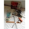 Image 1 : WORTH JIG TYING KIT, OLD FISH HOOK REMOVER, AND FISHING LINE.