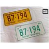 Image 1 : 1967 & 1968 SASKATCHEWAN LICENCE PLATES