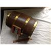 Image 3 : HIRES ROOT BEER KEG WITH SIGN (WOODEN WITH METAL STRAPS)