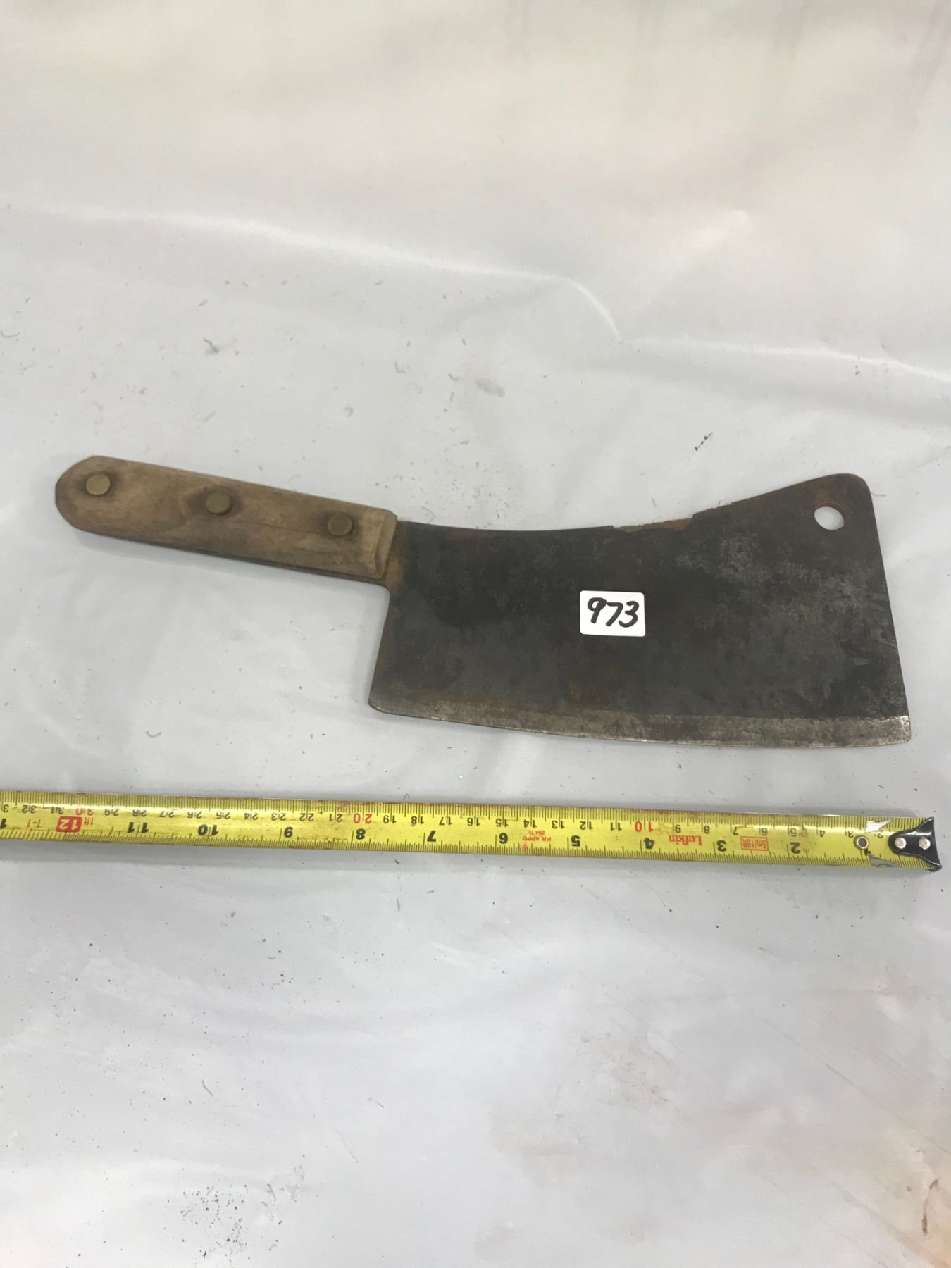 MEAT CLEAVER 1/2 SIDE OF HANDLE MISSING