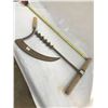 Image 1 : HAND SCYTHE AND WOOD AUGER BIT - WOOD HANDLE
