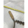 Image 4 : HAND SCYTHE AND WOOD AUGER BIT - WOOD HANDLE