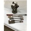 Image 1 : BRASS BLOW TORCH AND 5 UNIQUE SOLDERING IRONS